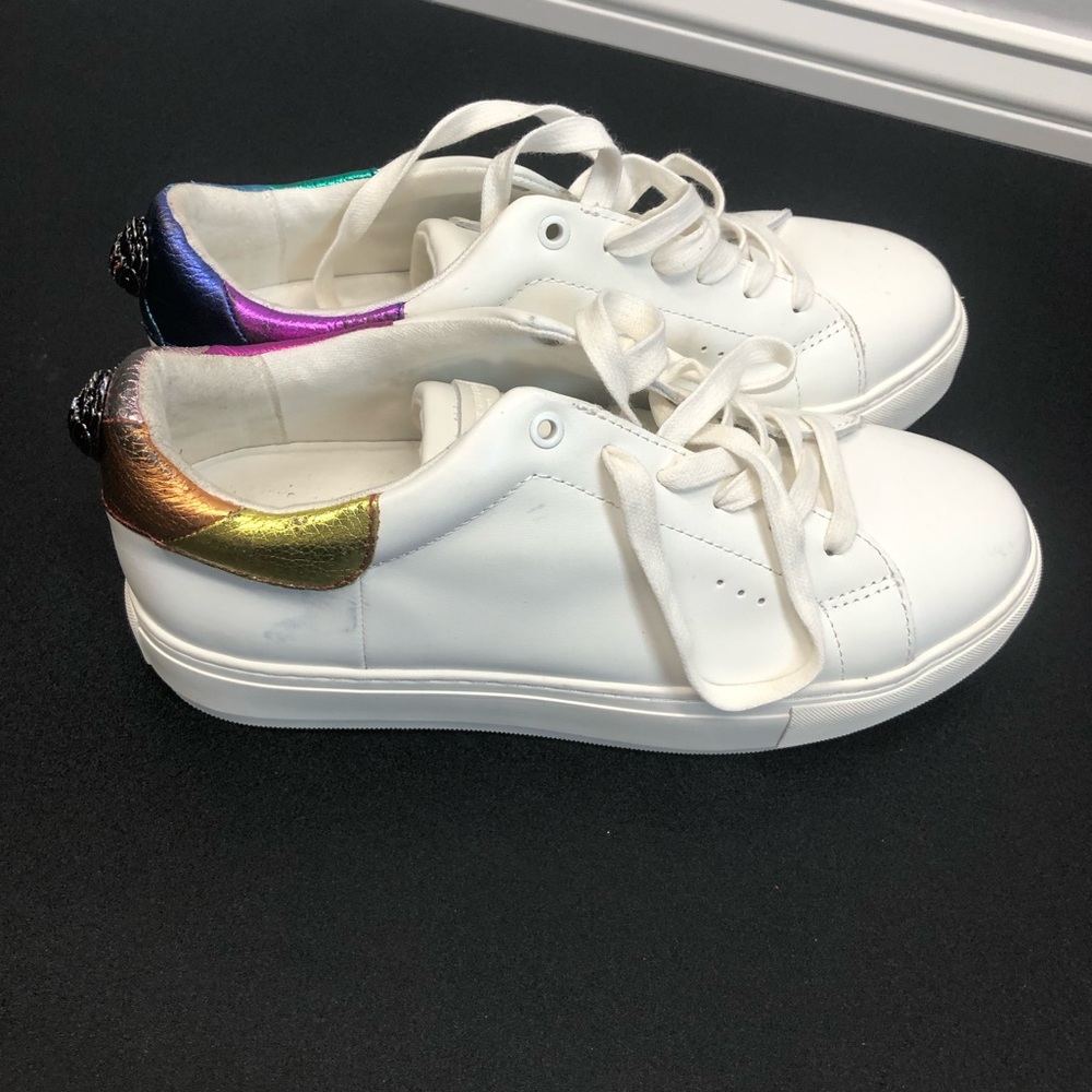 Kurt Geiger metallic rainbow heel sneakers, good condition